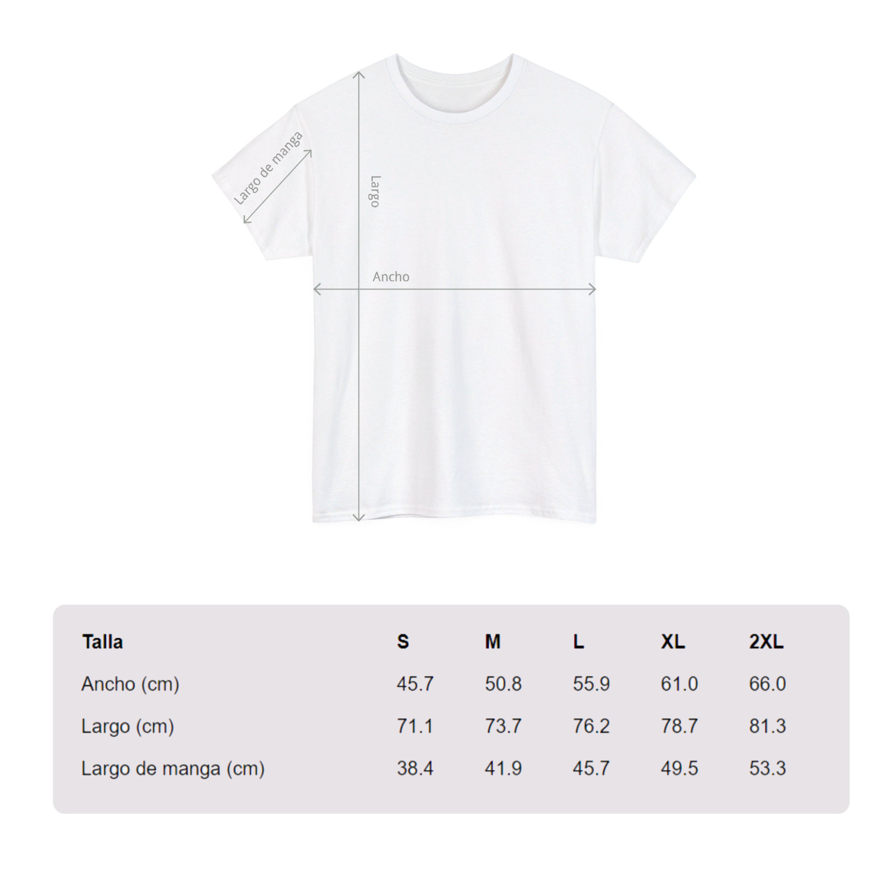 Guia Talla Camisetas